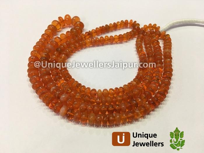 Fire Opal Far Plain Roundelle Beads